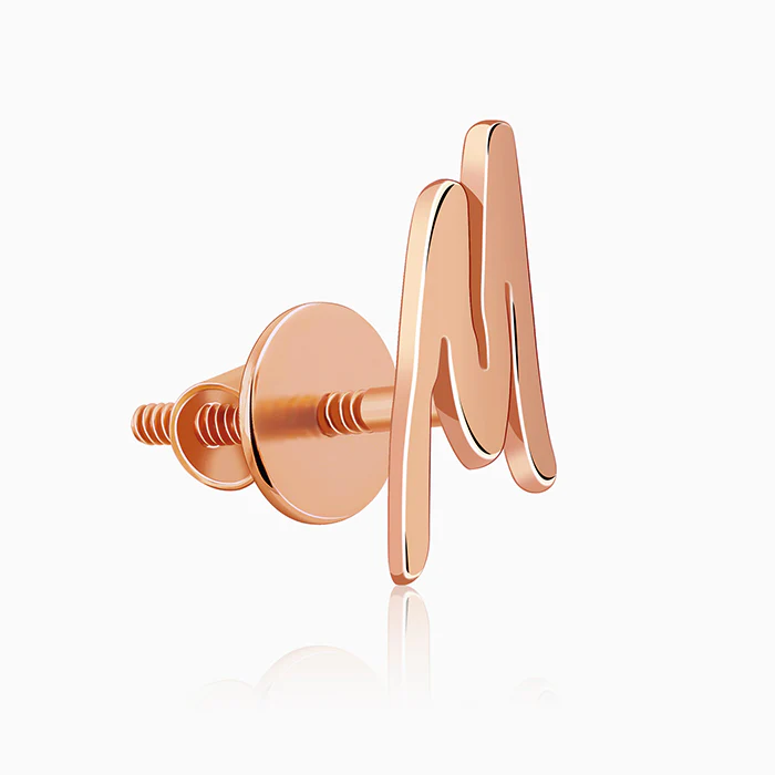 Rose Gold Personalised Letter Stud Earrings - Image 5