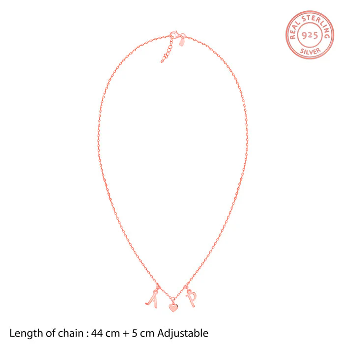 Rose Gold Personalised Love Initials Necklace - Image 5