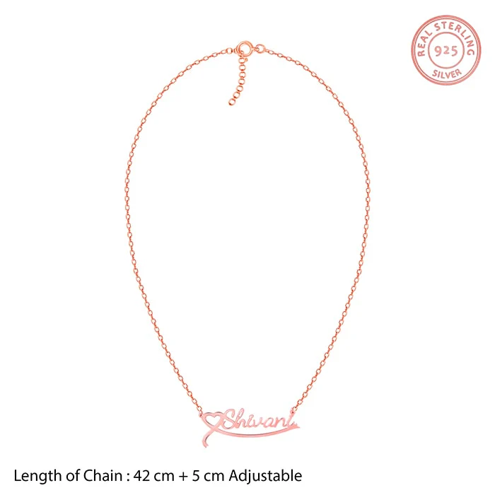 Rose Gold Personalised Name Heart Necklace - Image 7