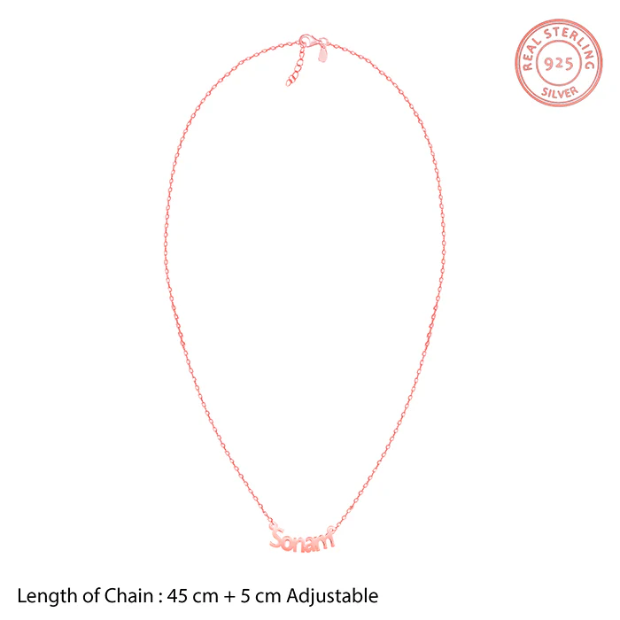 Rose Gold Personalised Name in Bold Necklace - Image 5
