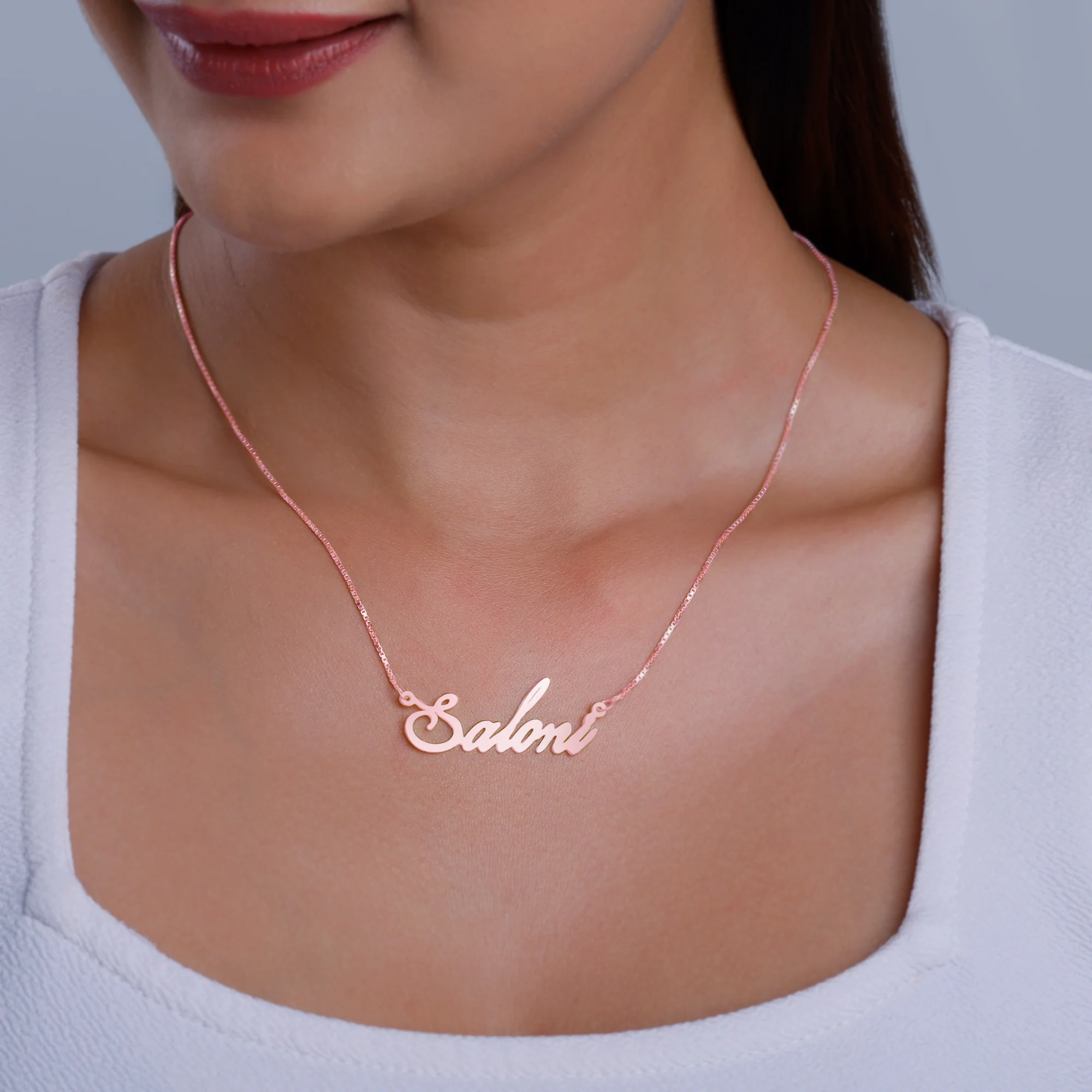 Rose Gold Personalised Eternal Necklace - Image 3
