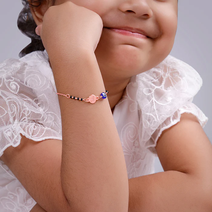 Rose Gold Personalised Nazariya Kids Bracelet (2 - 8 Years) - Image 3