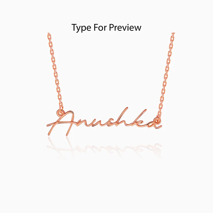Rose Gold Personalised Signature Name Necklace