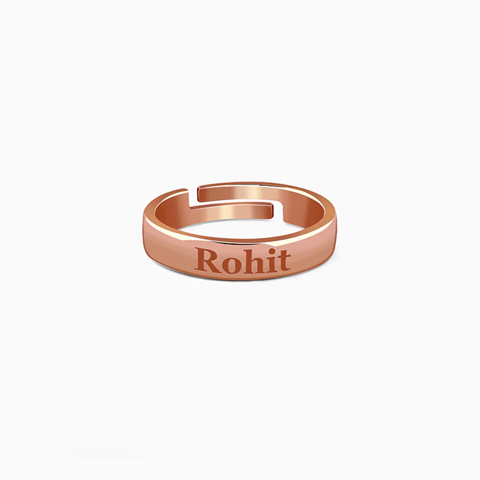 Rose Gold Personalised Signature Ring For Him - Image 2
