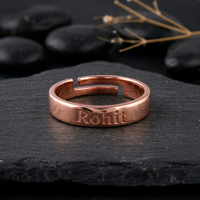 Rose Gold Personalised Signature Ring For Him - Image 3
