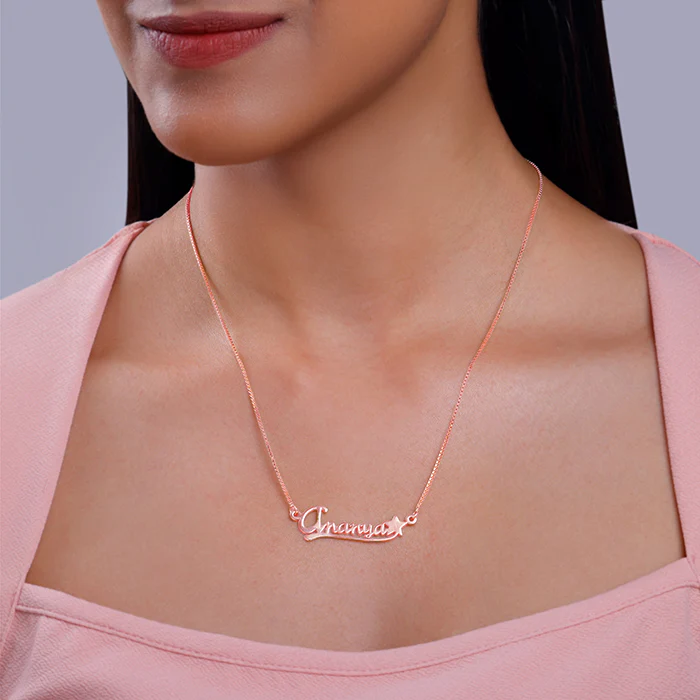 Rose Gold Personalised Star Necklace - Image 4