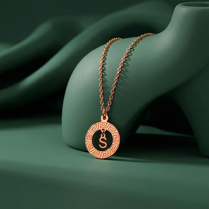 Rose Gold  Personalised The Letter Initial Necklace - Image 3