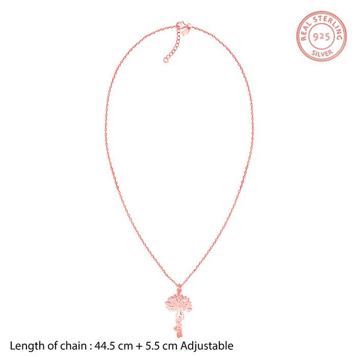 Rose Gold Personalised Tree of Names Pendant with Link Chain - Image 5
