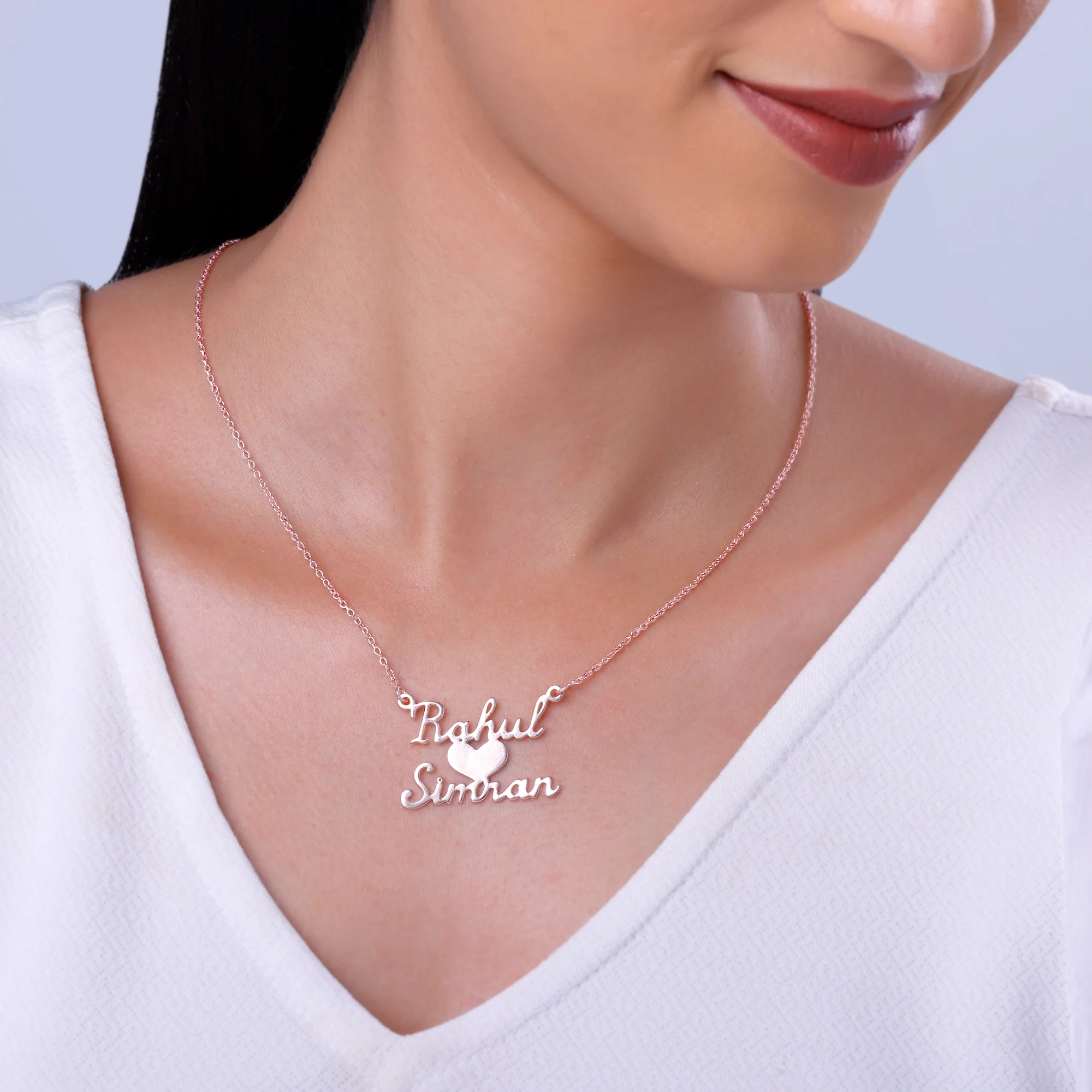 Rose Gold Personalised We Two Pendant - Image 3