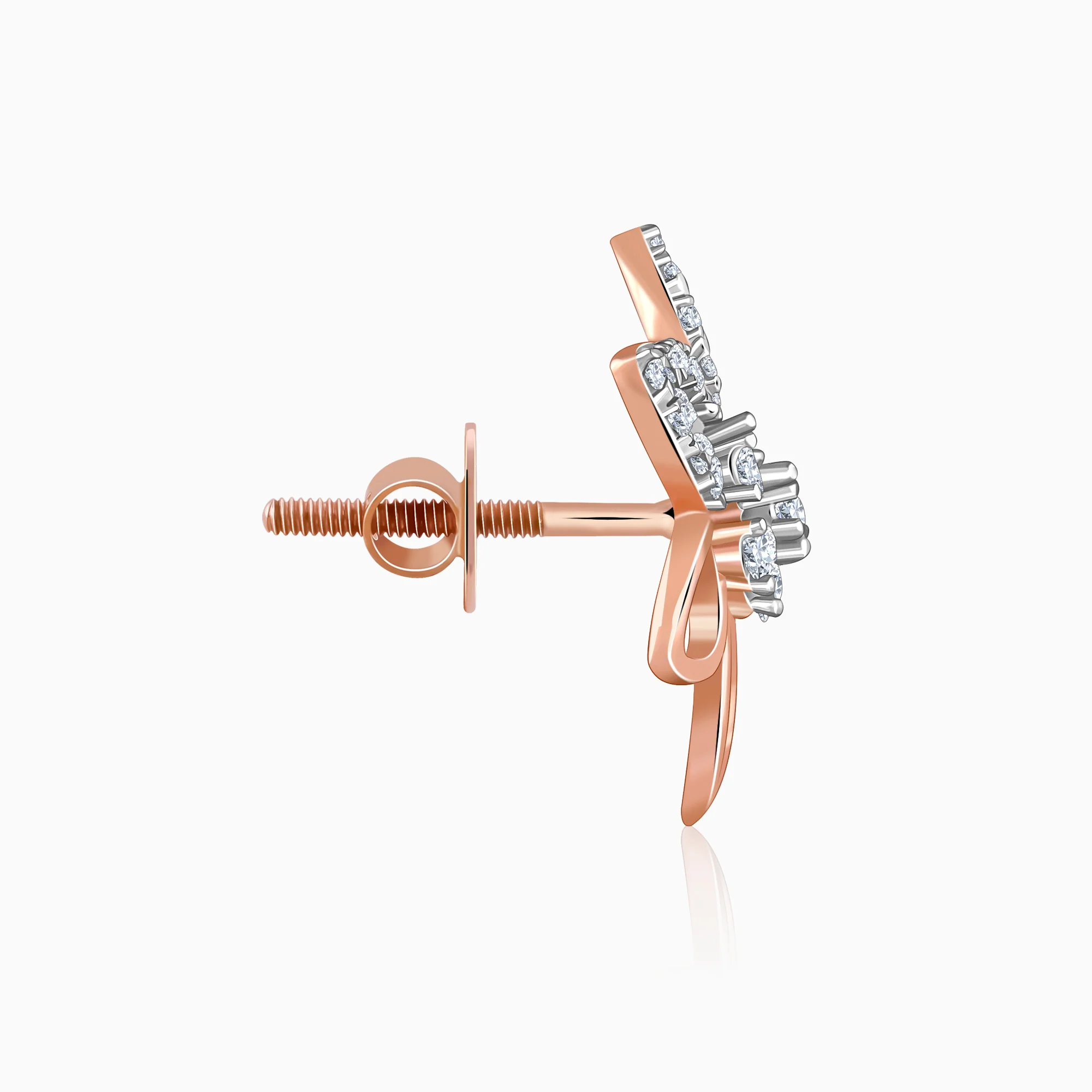 Rose Gold Petal Axis Lab Grown Diamond Studs - Image 5