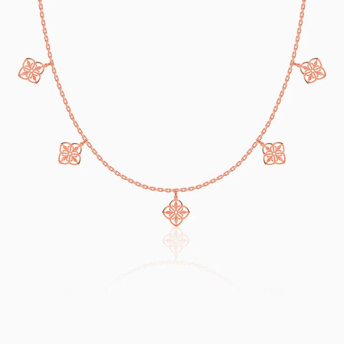 Rose Gold Petal Charms Necklace