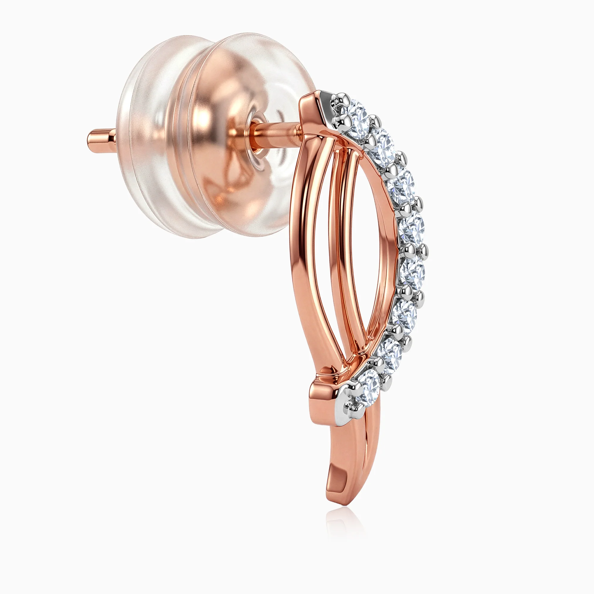 Rose Gold Petal Lab Grown Diamond Earrings - Image 4