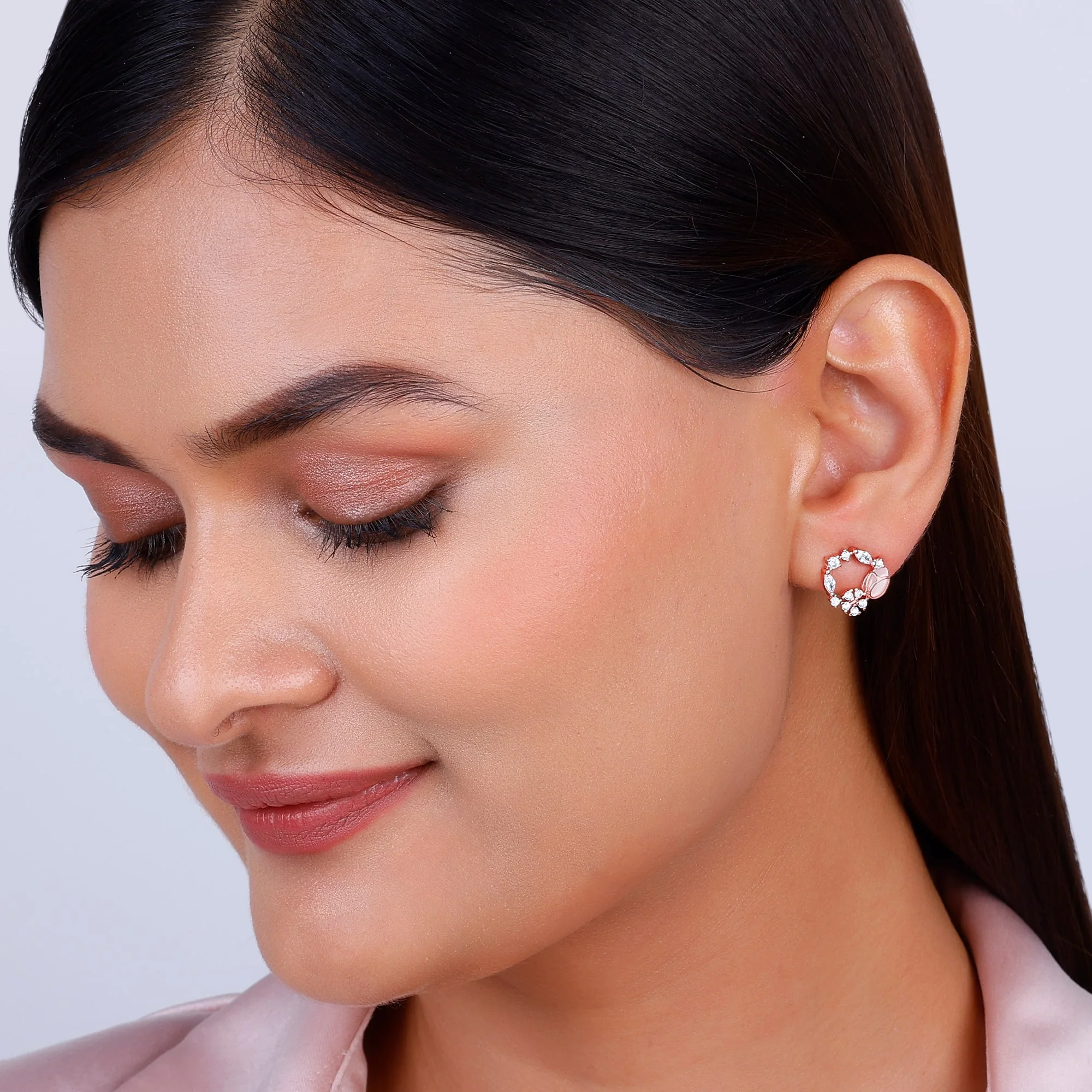 Rose Gold Drop Wreath Studs - Image 3