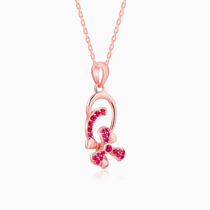 Rose Gold Pink Musli Spin Pendant With Link Chain - Image 4