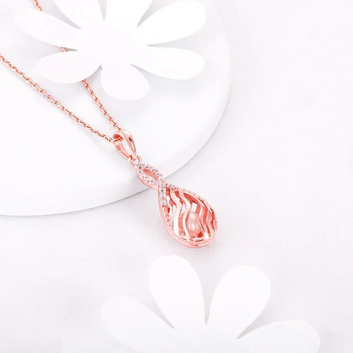 Rose Gold Pious Love Pendant With Link Chain - Image 2