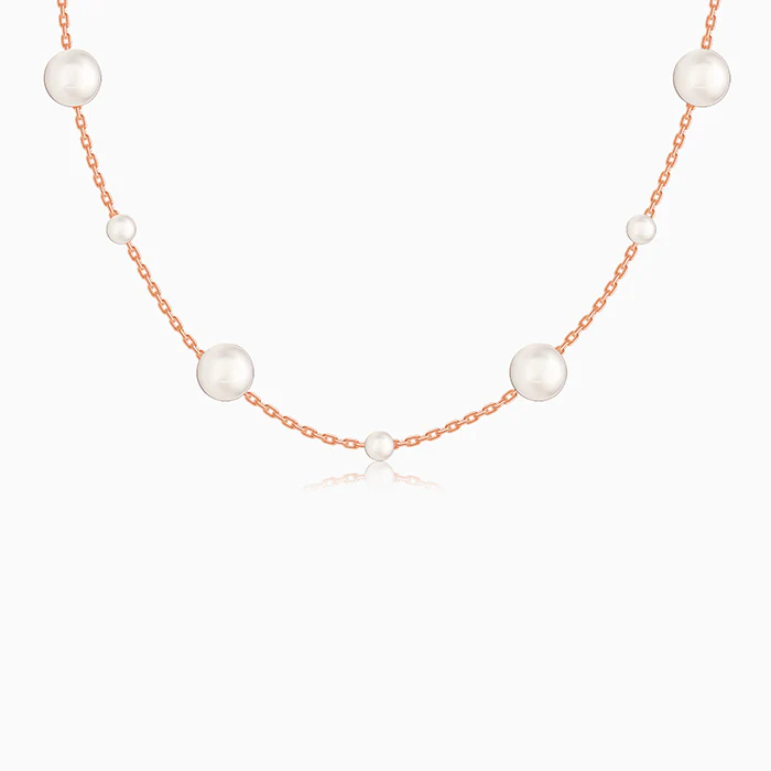 Rose Gold Playful Pearl Necklace