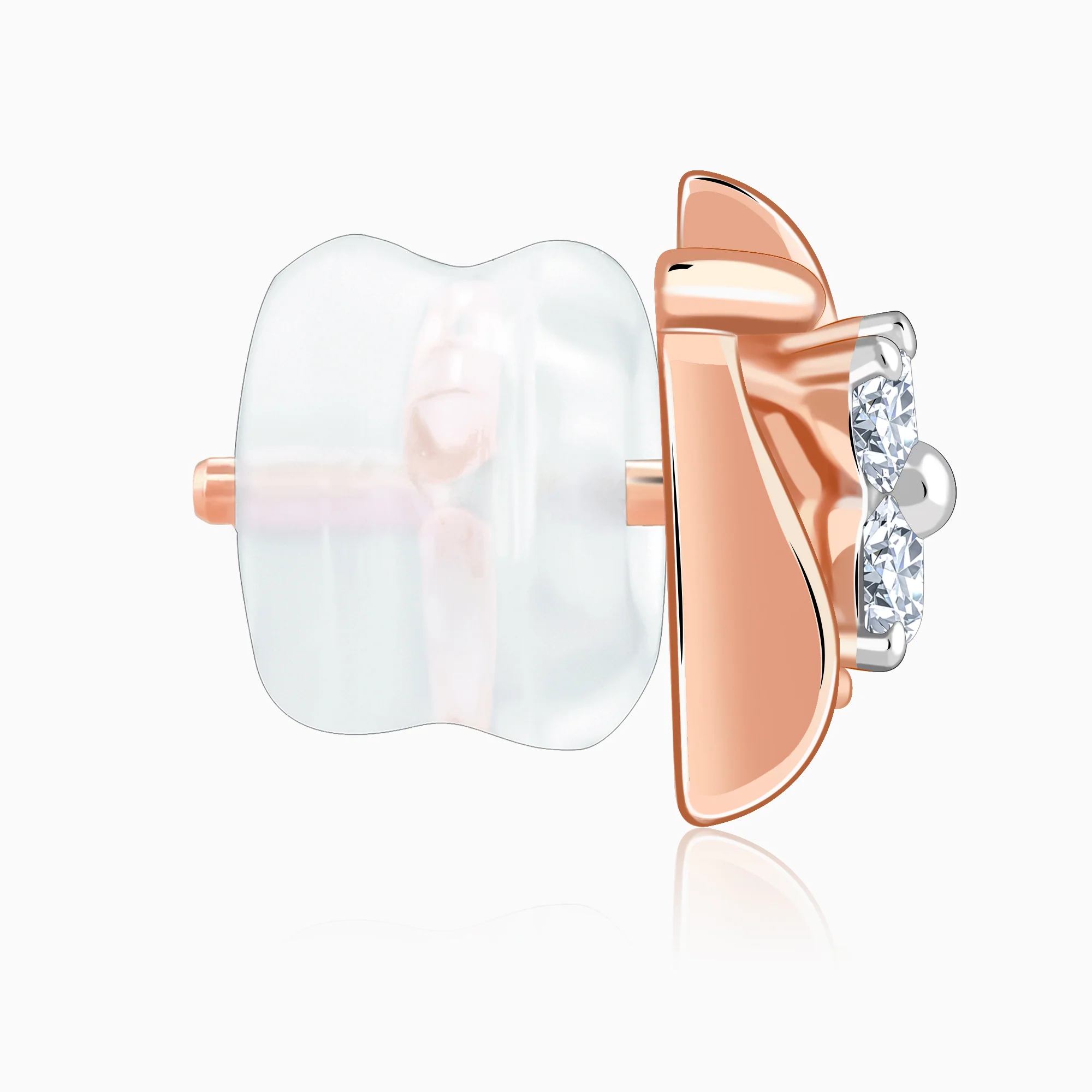 Rose Gold Princes Lab Grown Diamond Stud Earrings - Image 5