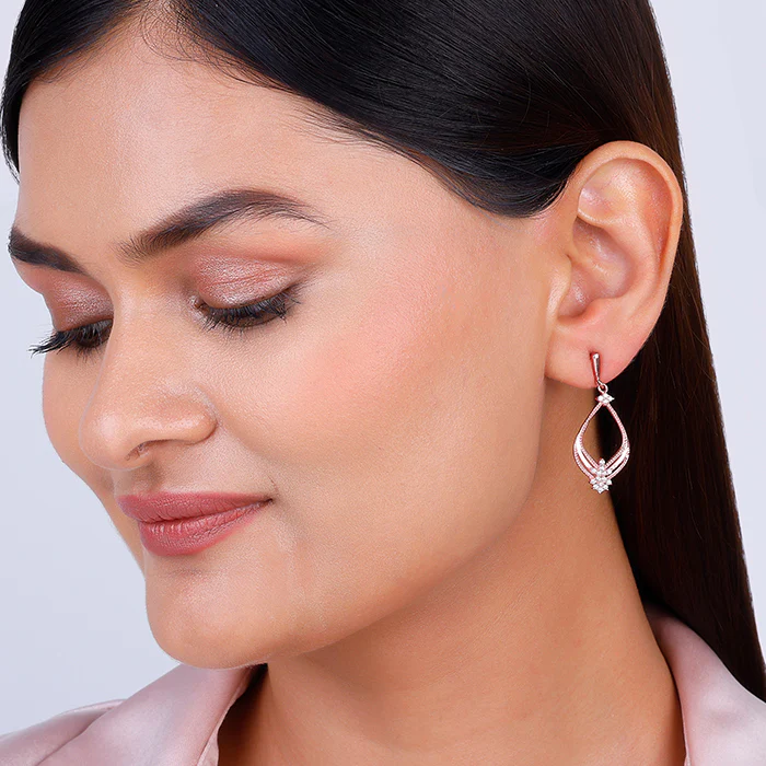 Rose Gold Princess Earrings - Image 3