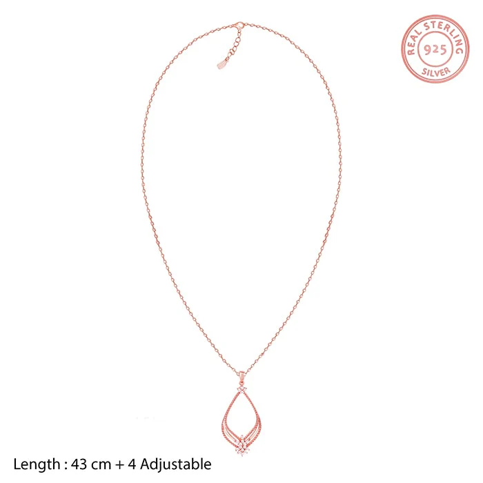 Rose Gold Princess Pendant With Link Chain - Image 6