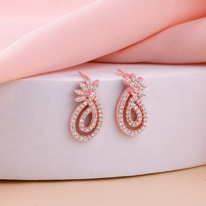 Rose Gold Pure Elegance Earrings - Image 2