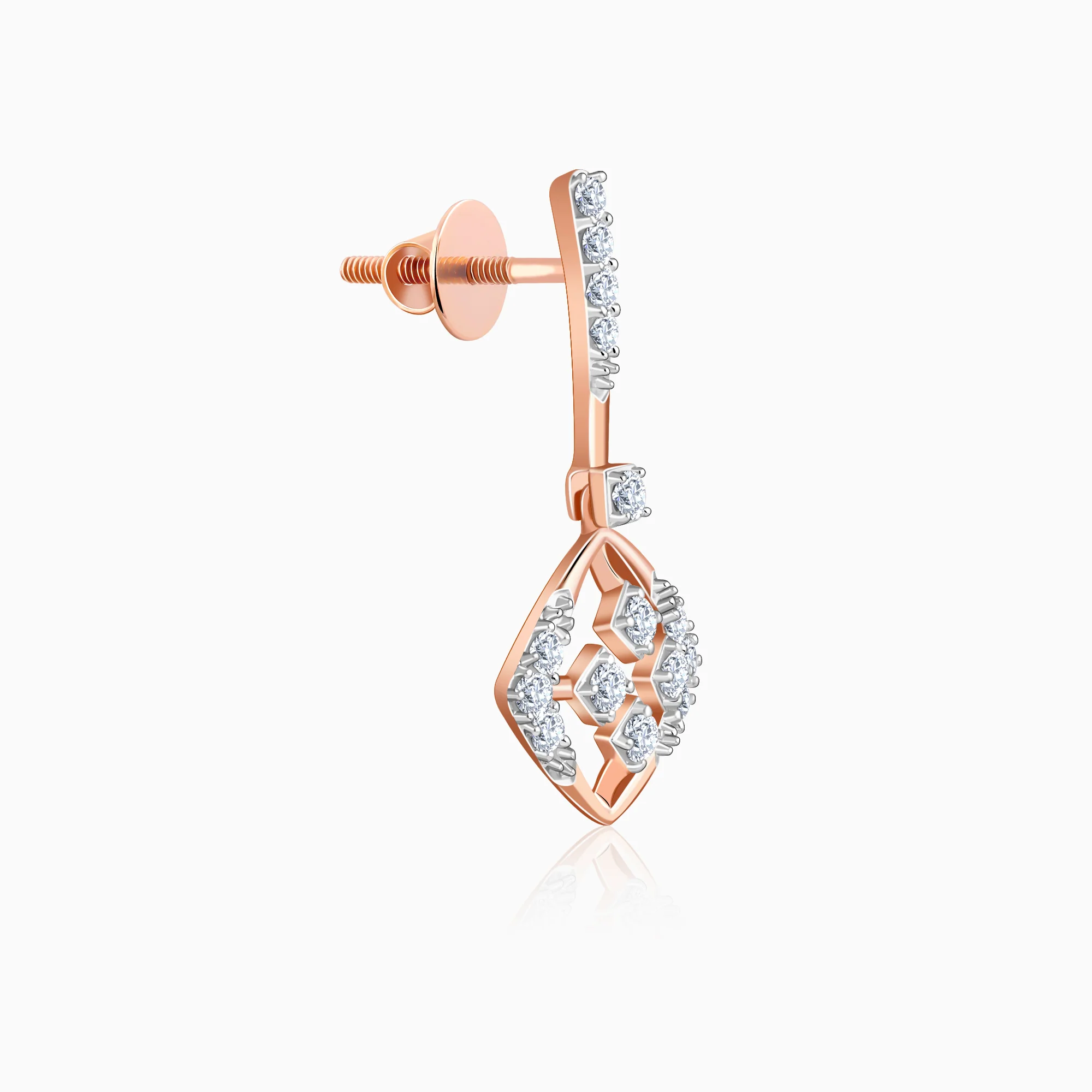Rose Gold Quadra Muse Lab Grown Diamond Earrings - Image 4