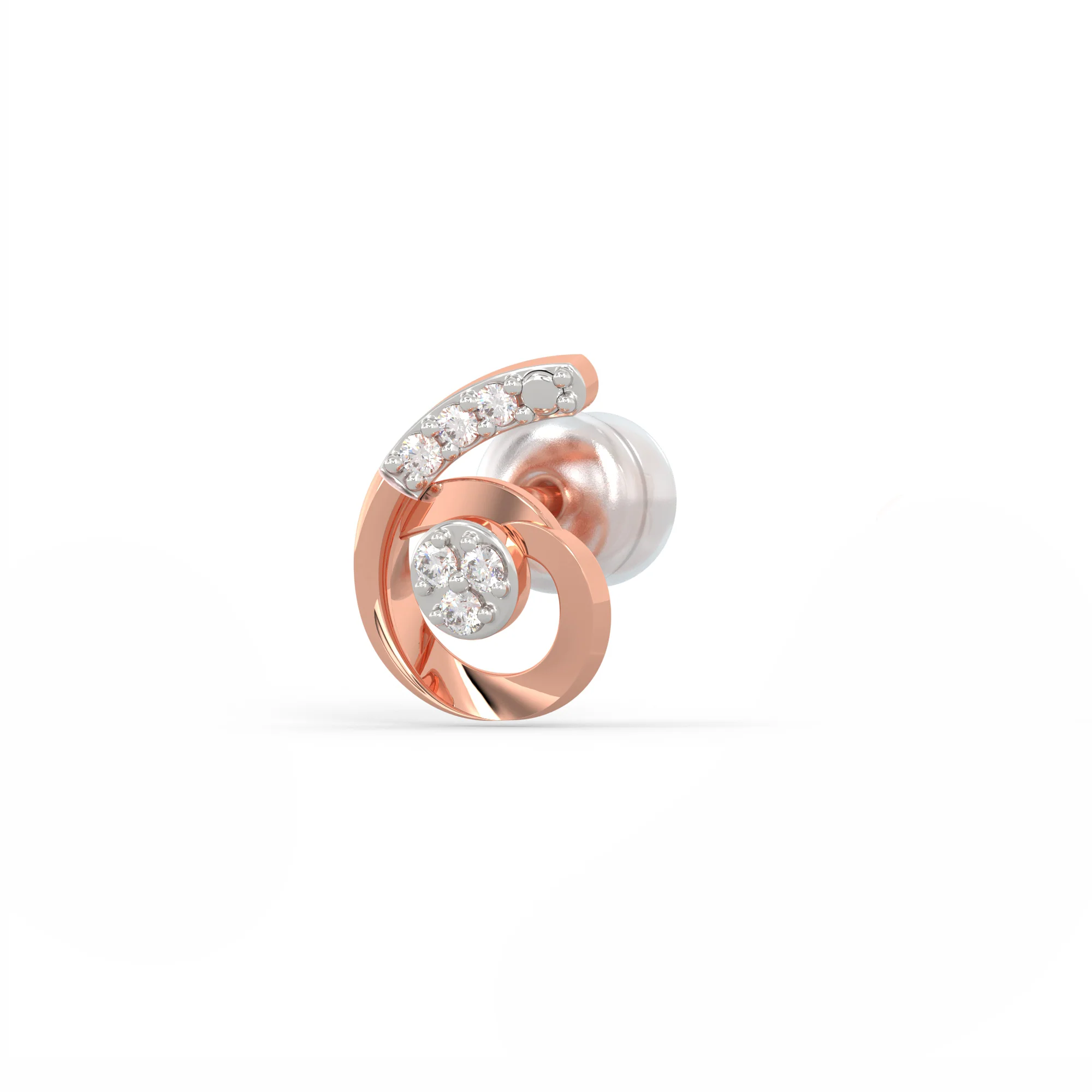 Rose Gold Quoted Diamond Earrings - Image 4