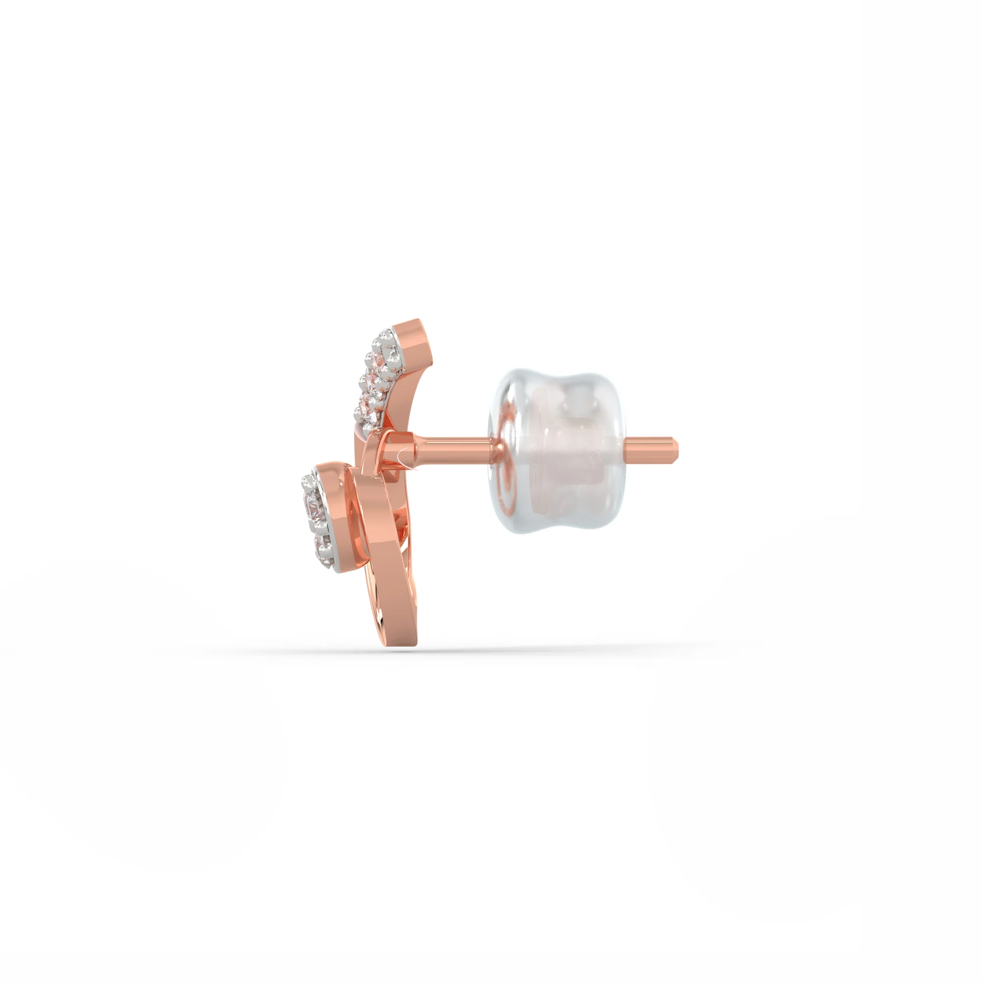 Rose Gold Quoted Diamond Earrings - Image 5