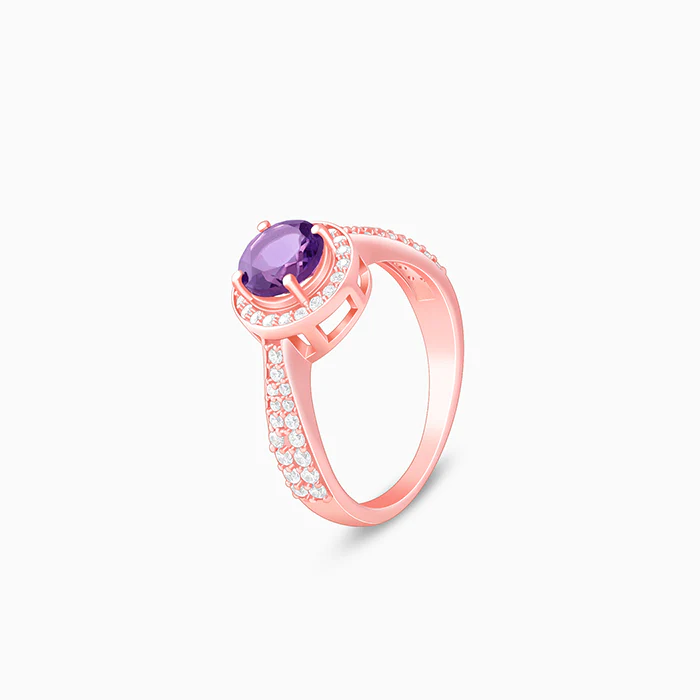 Rose Gold Radiance Amethyst Ring - Image 4