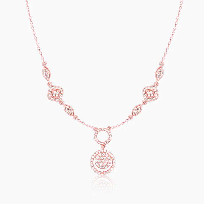 Rose Gold Radiant Halo Necklace