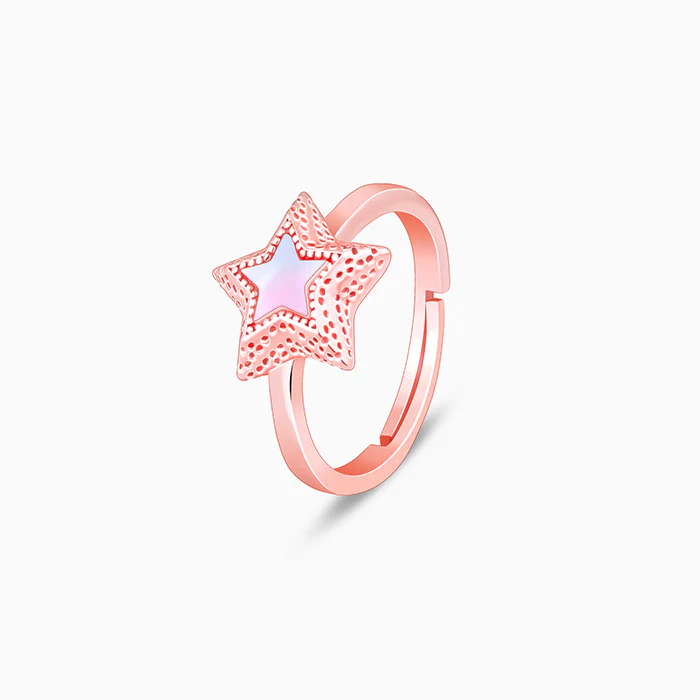 Rose Gold Radiating Star Ring - Image 4