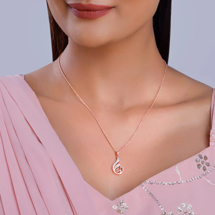 Rose Gold Ramaniya Morni Pendant With Link Chain - Image 3