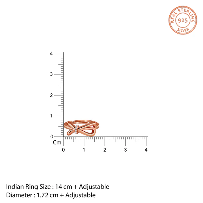 Rose Gold Ribbon Shine Ring - Image 4