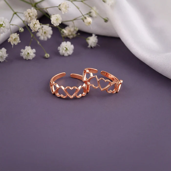 Rose Gold Ridam Toe Rings - Image 2