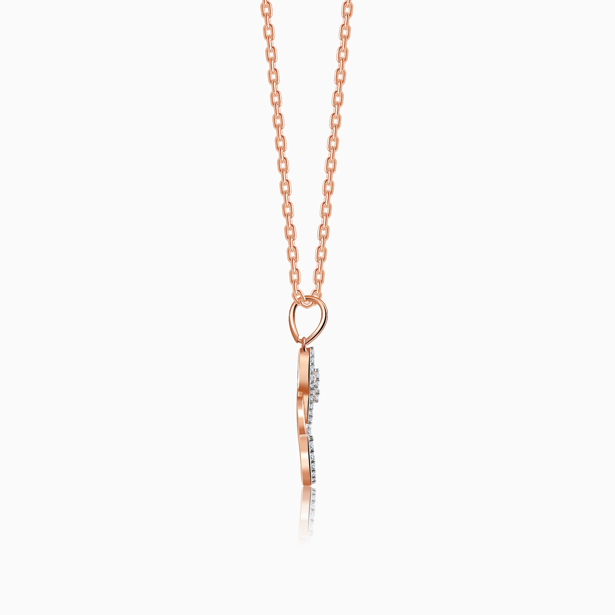 Rose Gold Rolling In Sparkle Lab Grown Diamond Pendant - Image 5