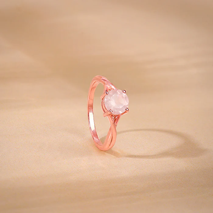 Rose Gold Rose Quartz Ring - Image 2