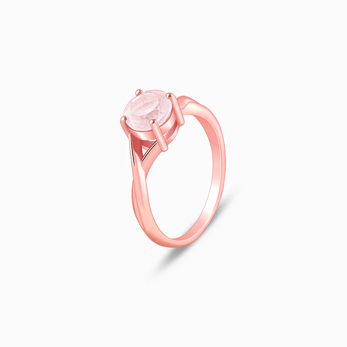 Rose Gold Rose Quartz Ring - Image 4