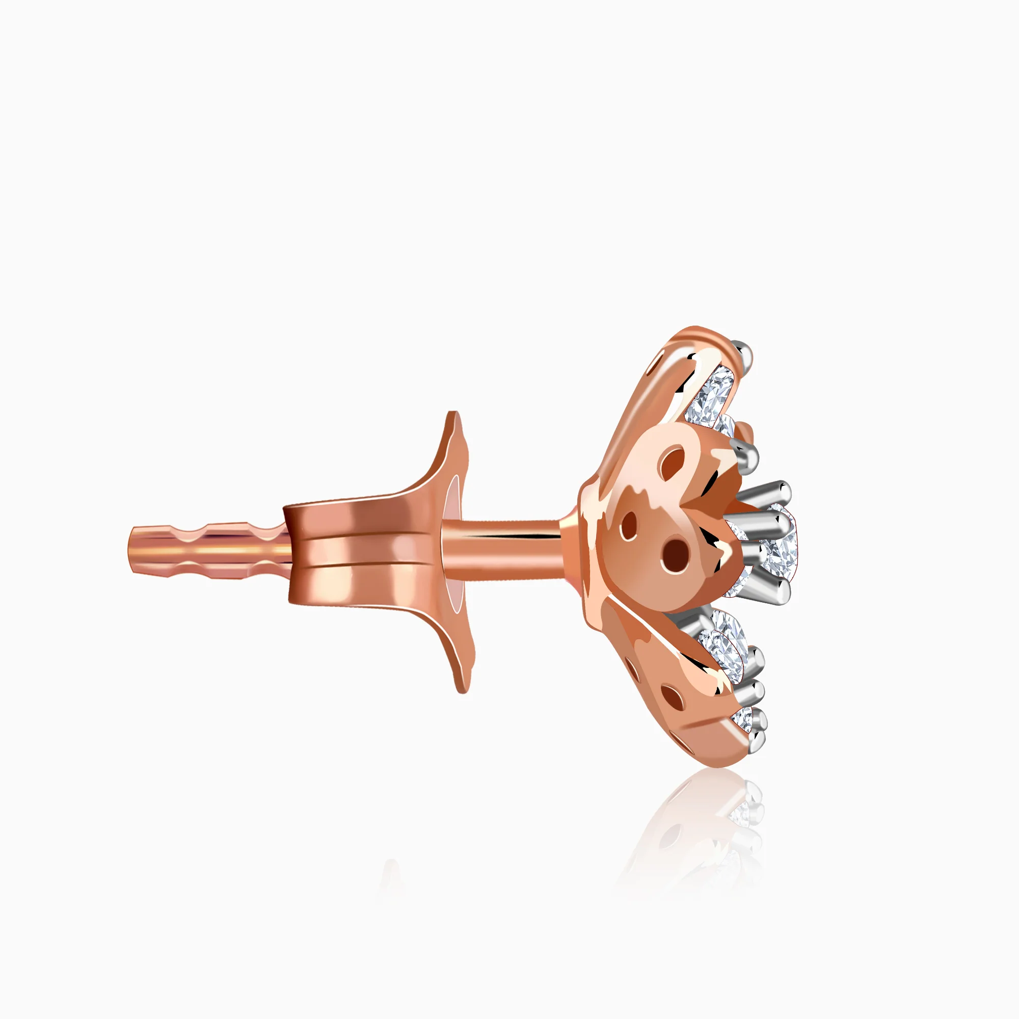 Rose Gold Roselle Lab Grown Diamond Earrings - Image 5