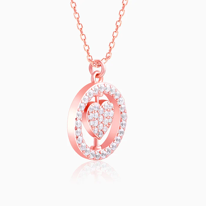 Rose Gold Rotatable My Happy Place Pendant With Link Chain - Image 6