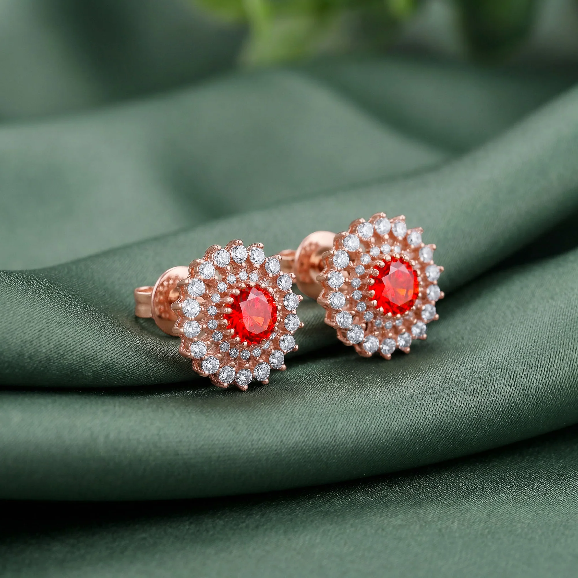 Rose Gold Rukmini Earrings - Image 2