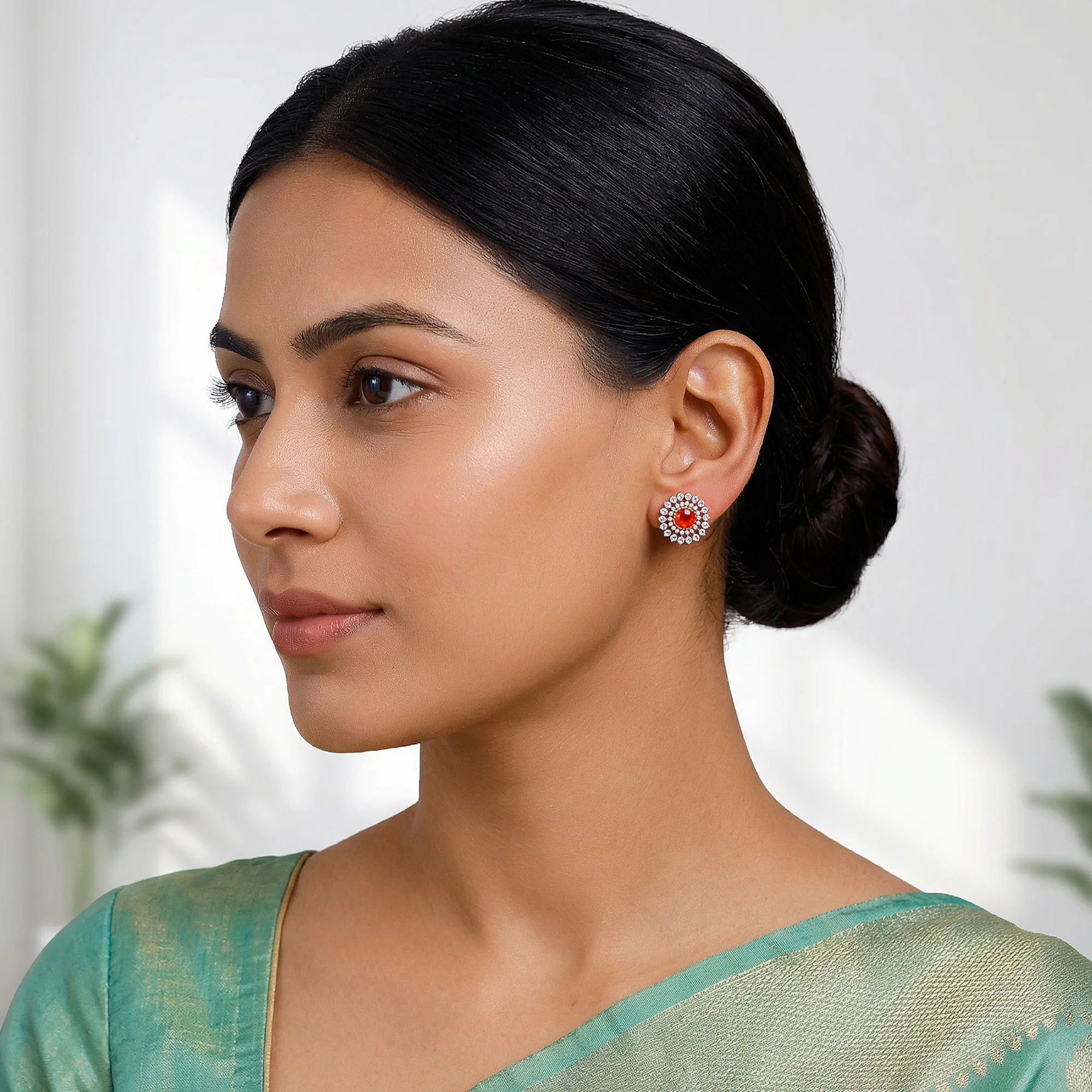 Rose Gold Rukmini Earrings - Image 3