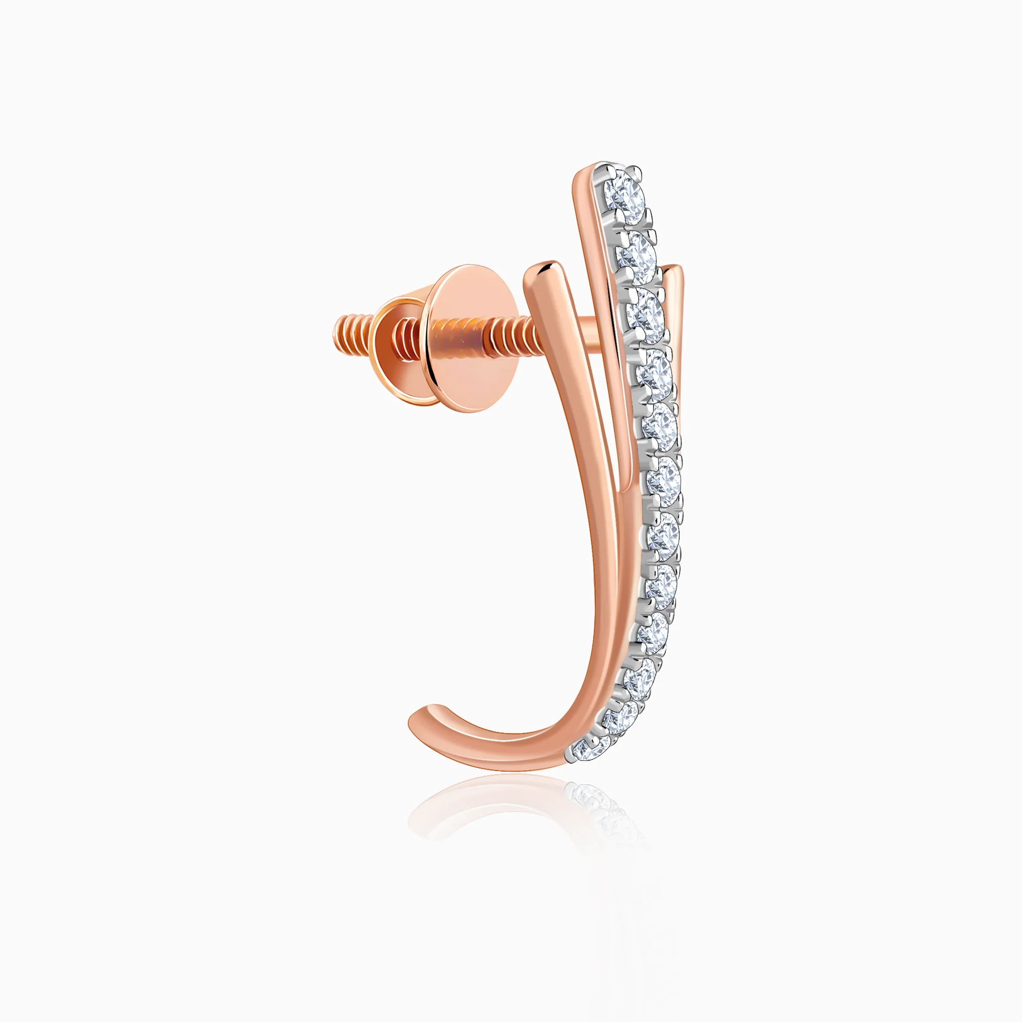 Rose Gold Saga Lab Grown Diamond Earrings - Image 4