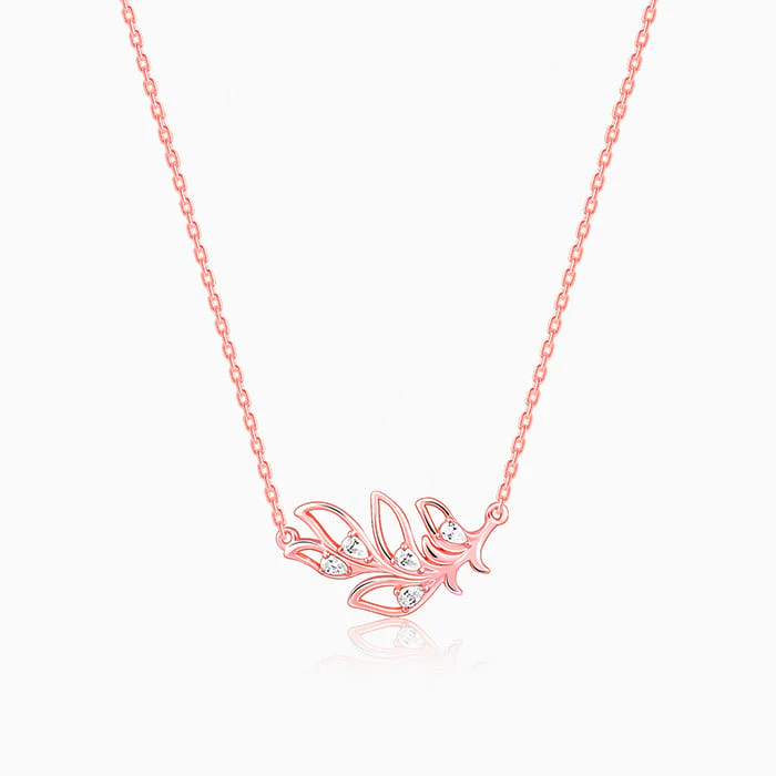 Rose Gold Saumya Mor Pankh Necklace