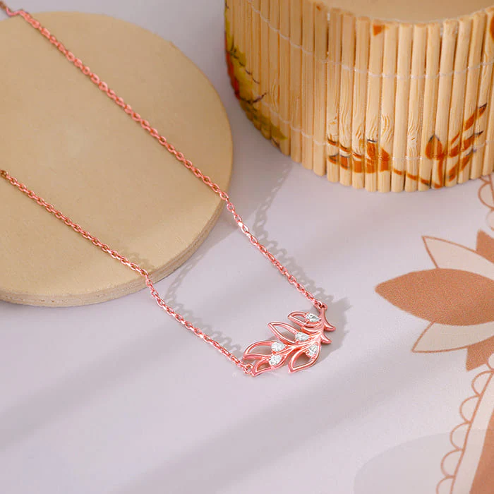 Rose Gold Saumya Mor Pankh Necklace - Image 2