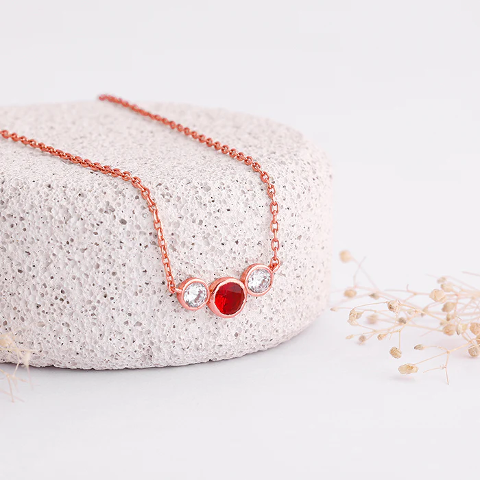Rose Gold Scarlet Trio Necklace - Image 2