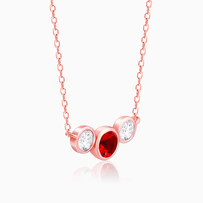 Rose Gold Scarlet Trio Necklace - Image 4