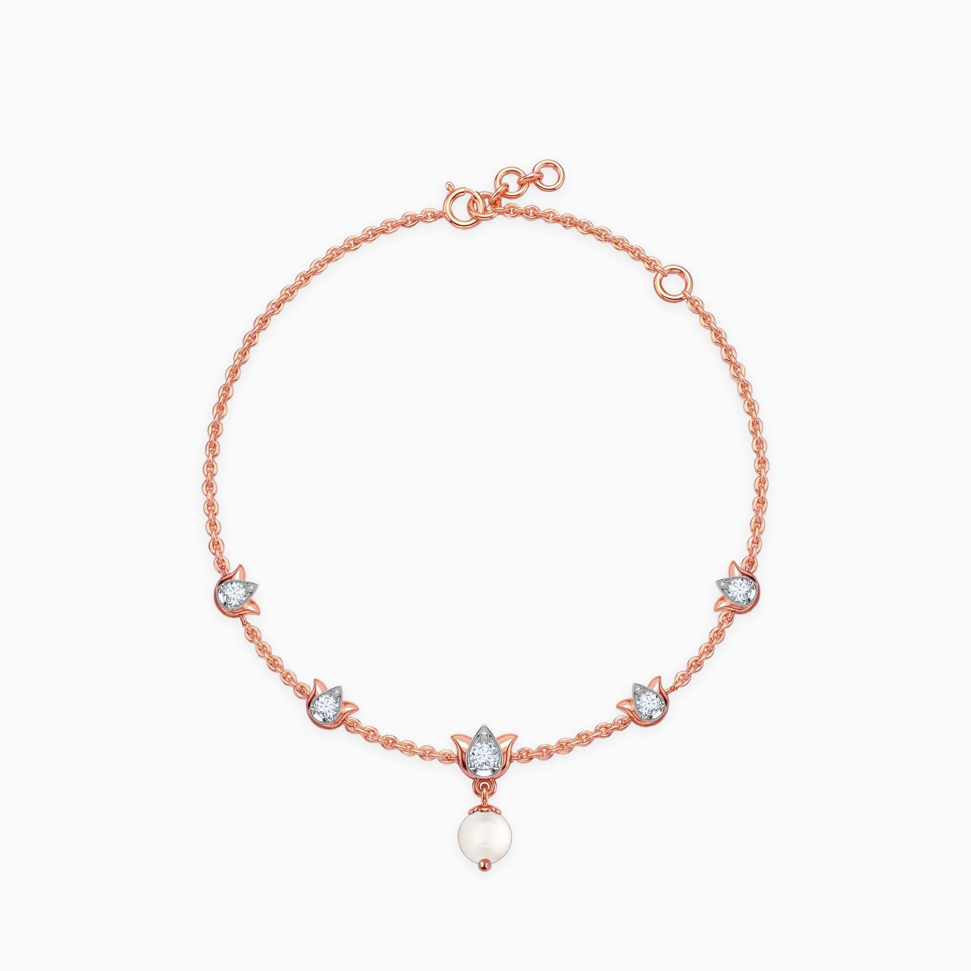 Rose Gold Seren Lotus Lab Grown Diamond Bracelet