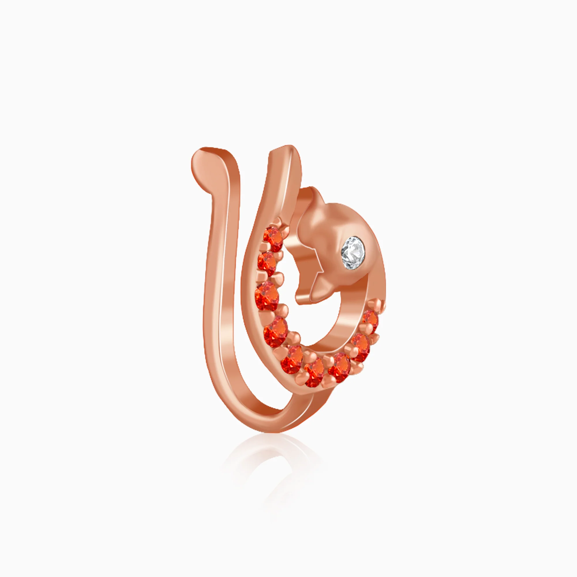 Rose Gold Sharvani Nose Pin (Clip on) - Image 4