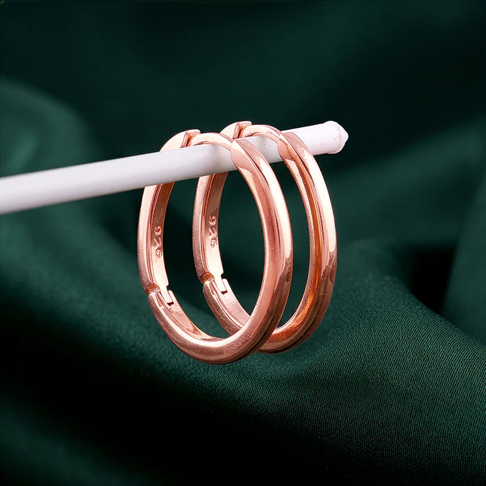 Rose Gold Shine Hoops - Image 2