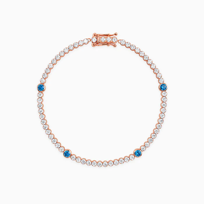 Rose Gold Shiney Tennis Bracelet (Size 18 cm)