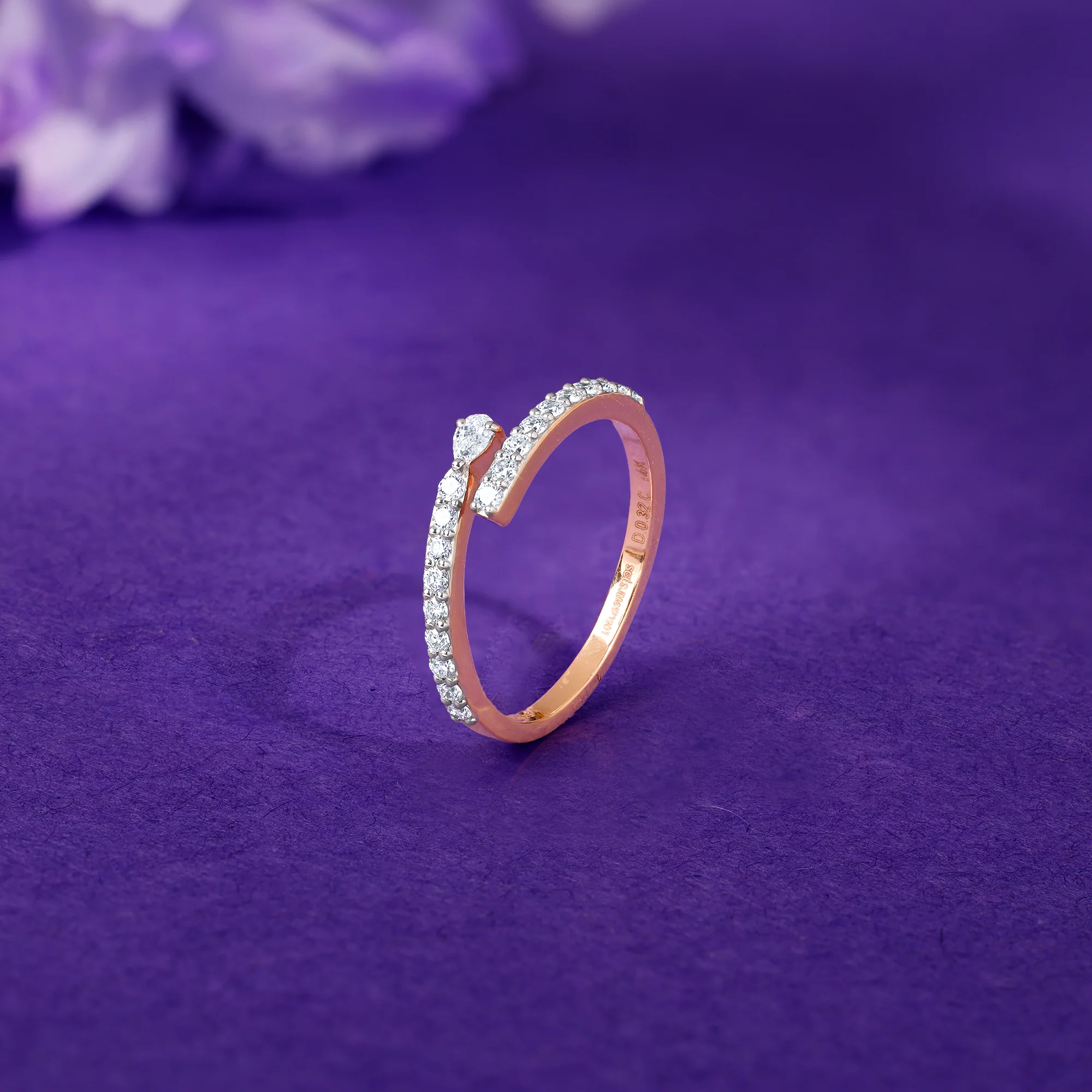 Rose Gold Shooting Star Lab Grown Diamond Ring - Image 2